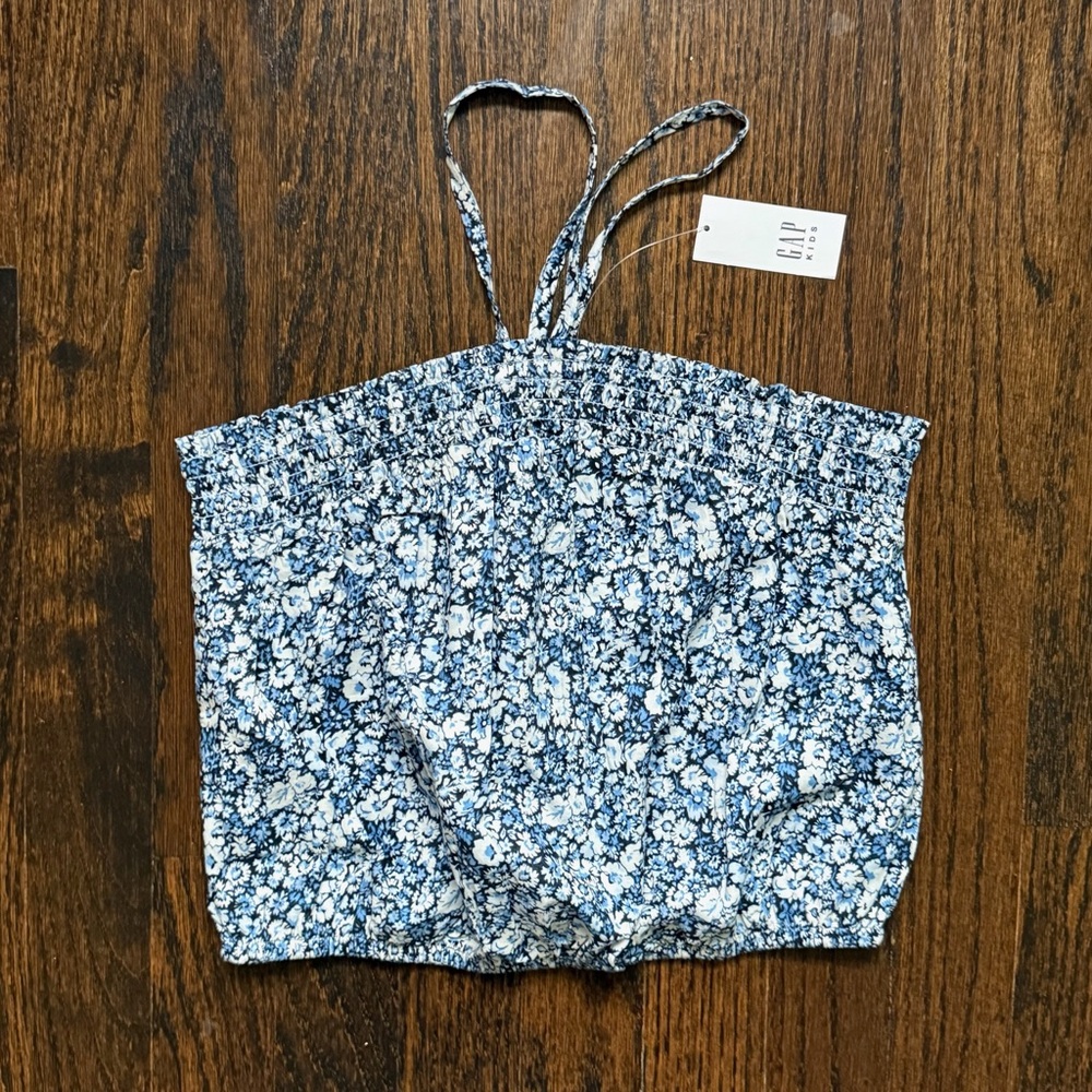 Kids Blue and White Floral Top NWT